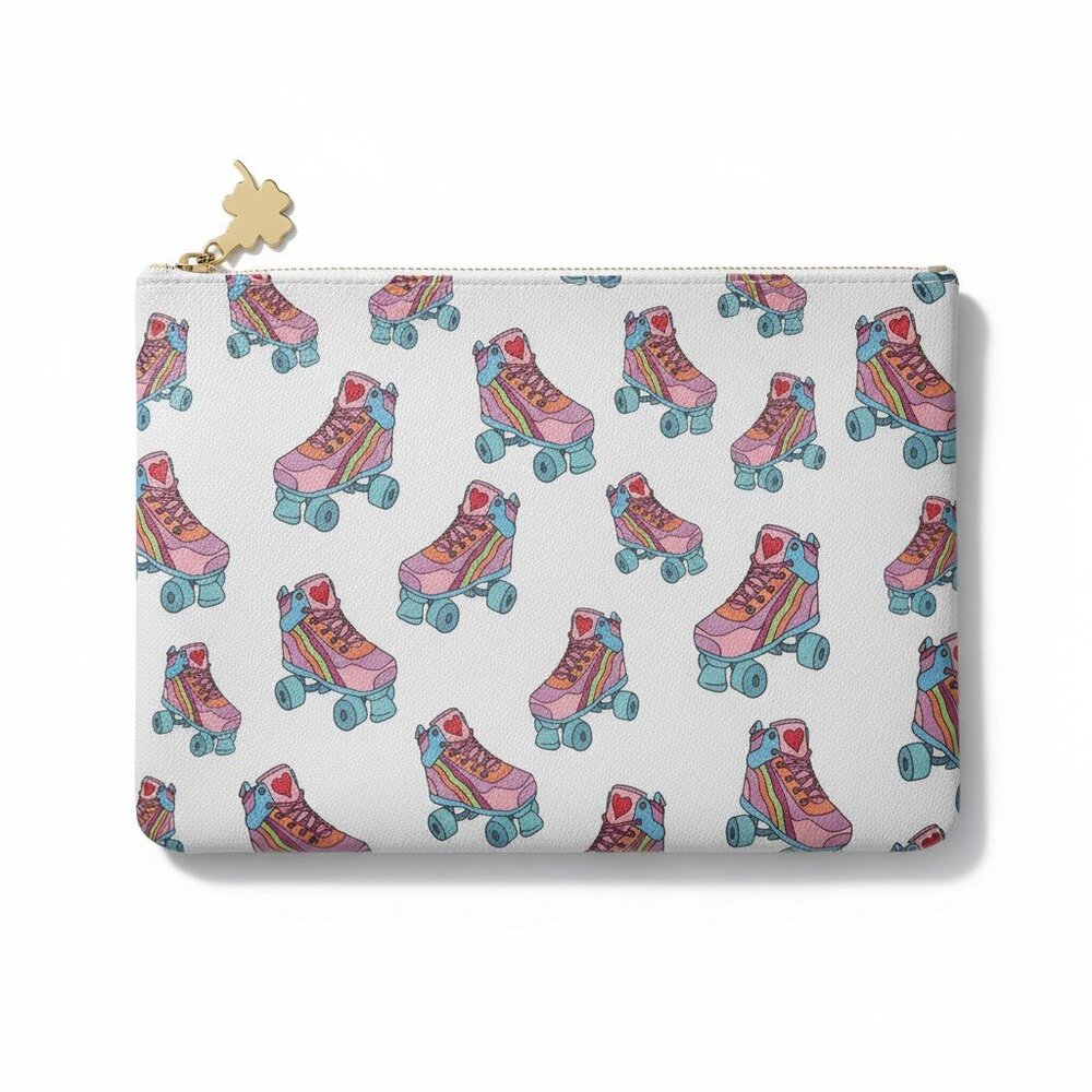 Limited Edition Stoney Clover Lane Flat Pouch - Roller Skate Print